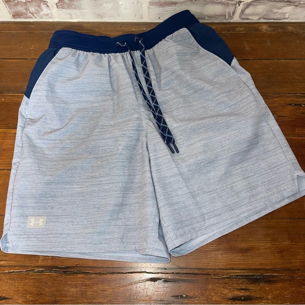 Under Armour Gray and Blue Athletic Shorts small